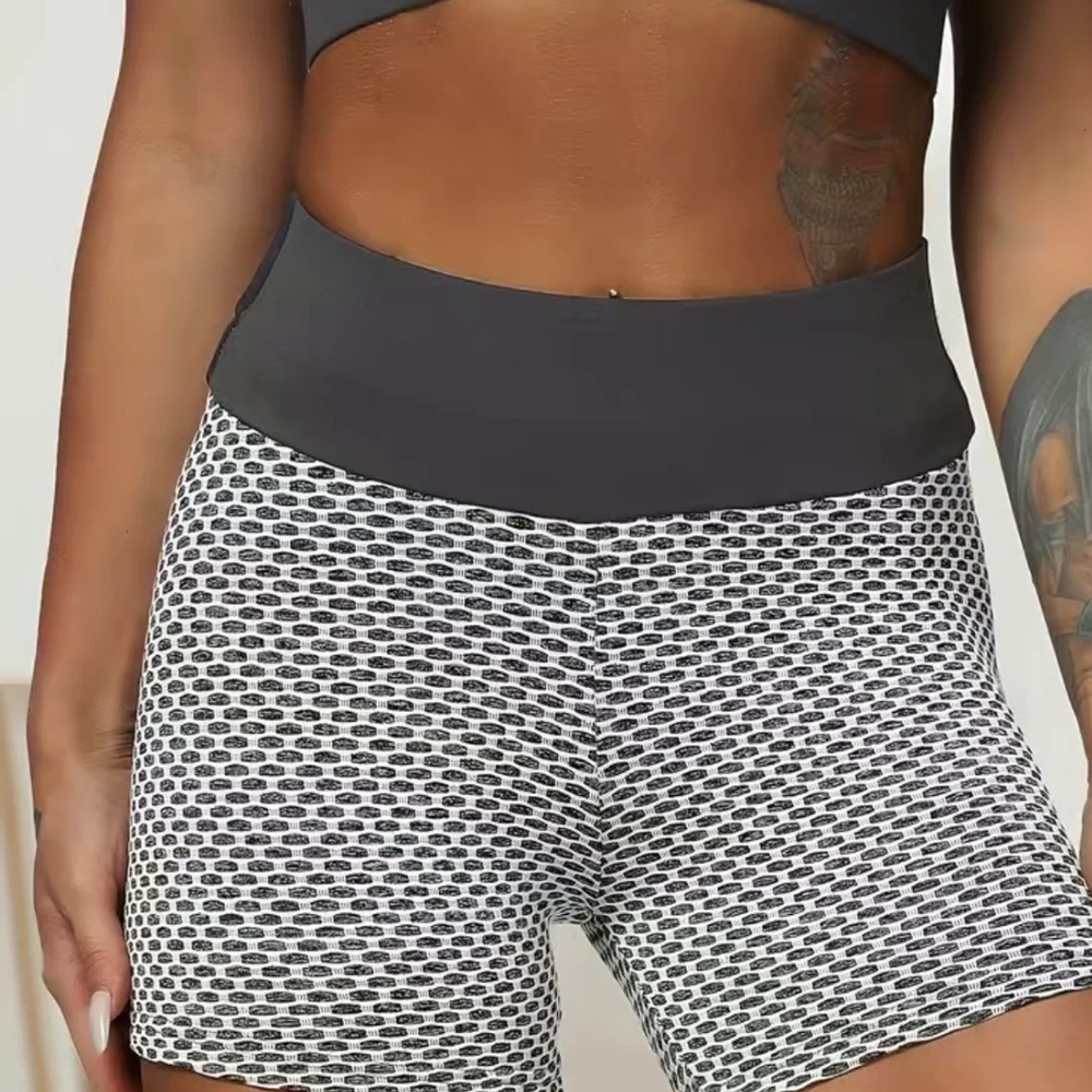 Leggings Depot Black and White Athletic Shorts